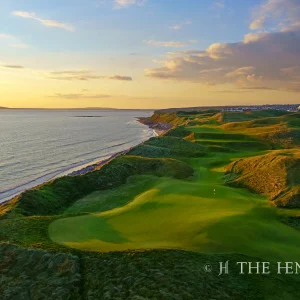 #11 green is awash in late sun.